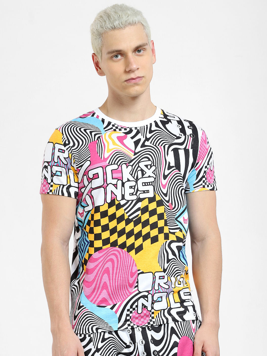 METAVERSE White Printed Co-ord T-shirt