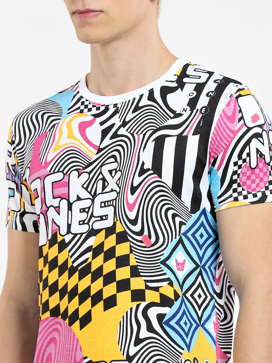 METAVERSE White Printed Co-ord T-shirt