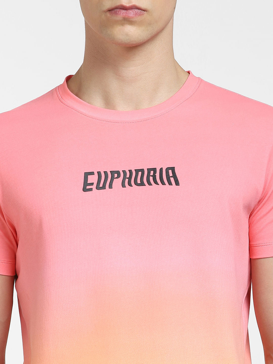 Pink Ombre Crew Neck T-shirt