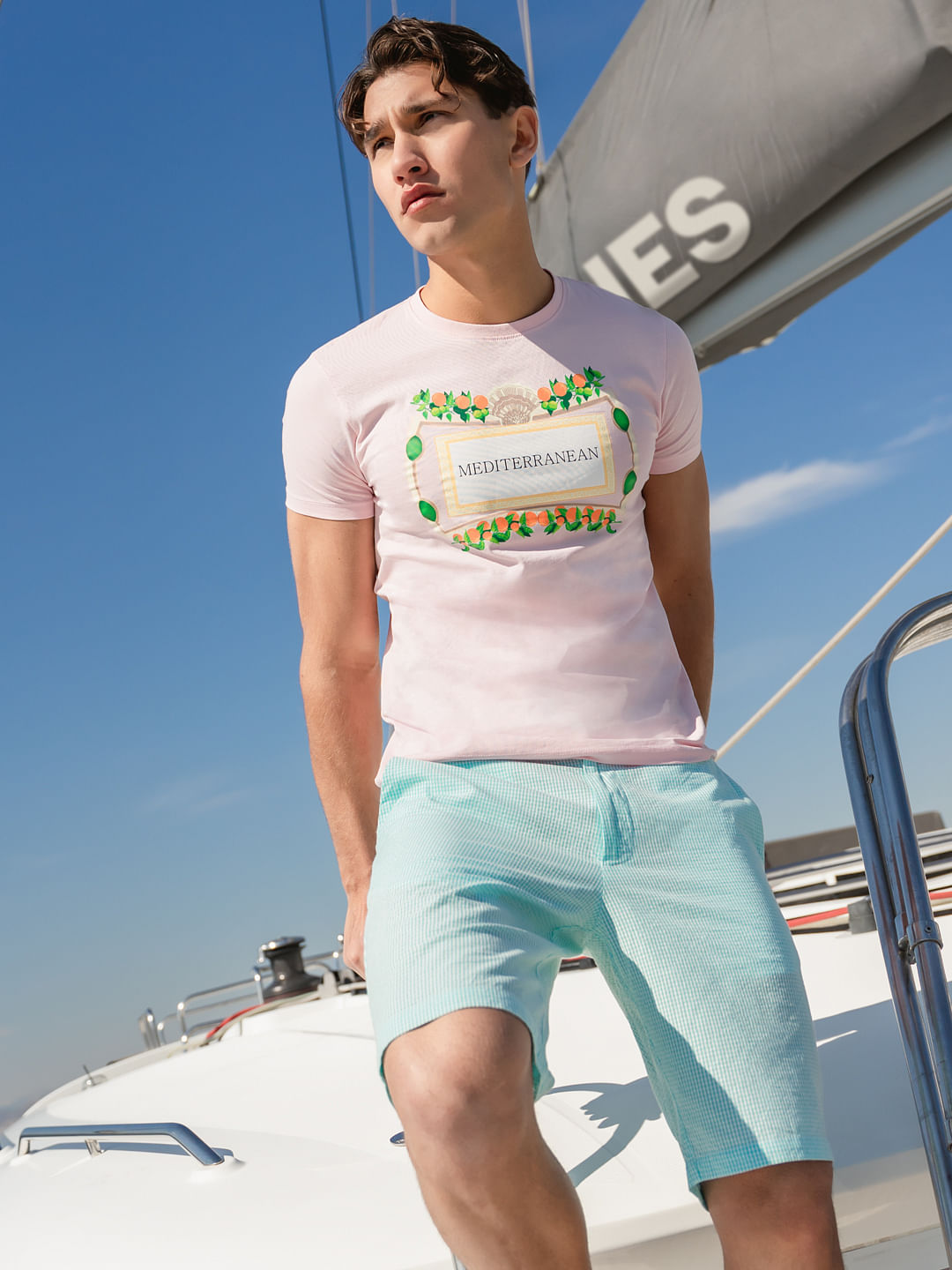 Pink Printed Crew Neck T-shirt