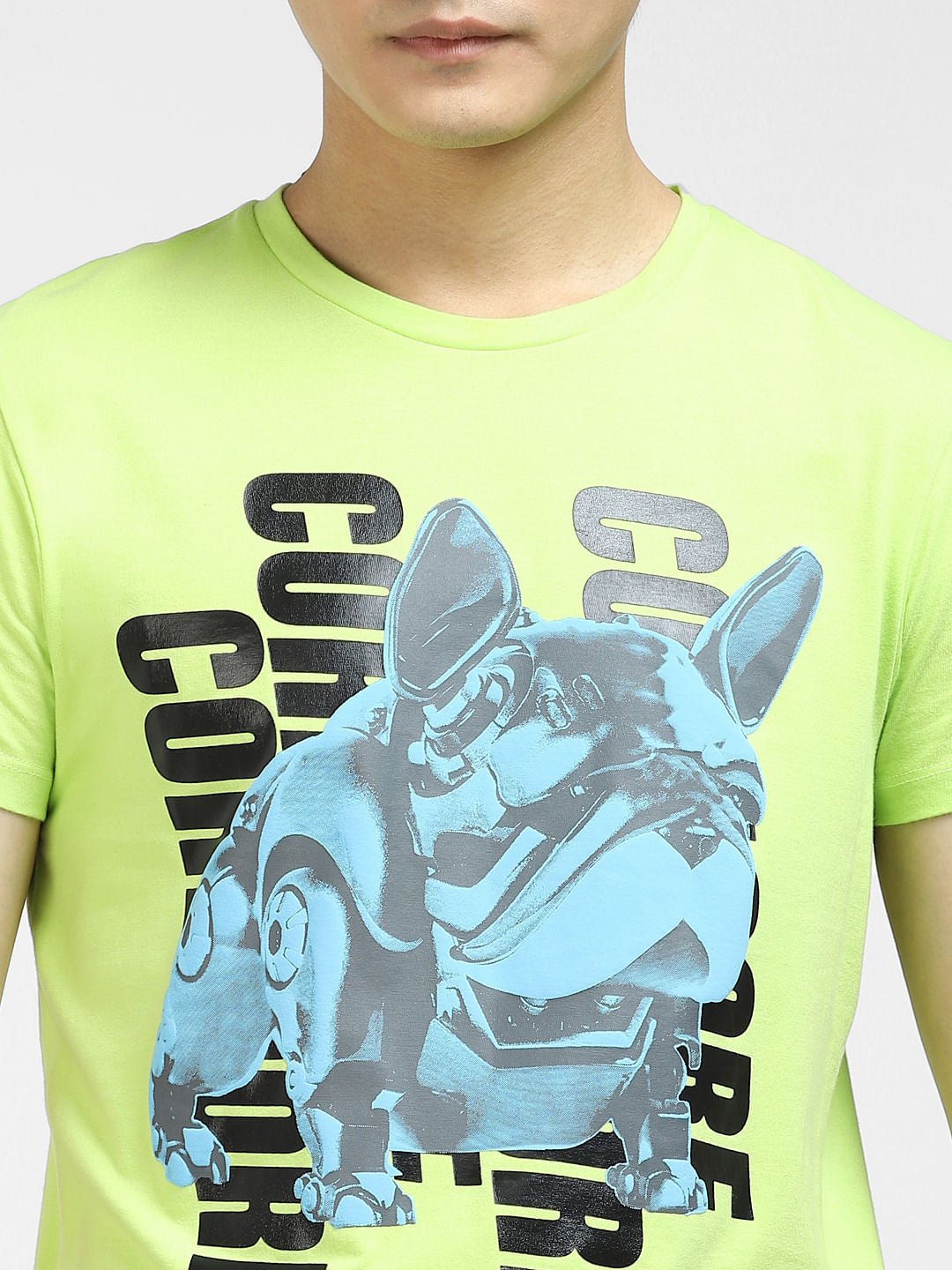 Green Graphic Print Crew Neck T-shirt