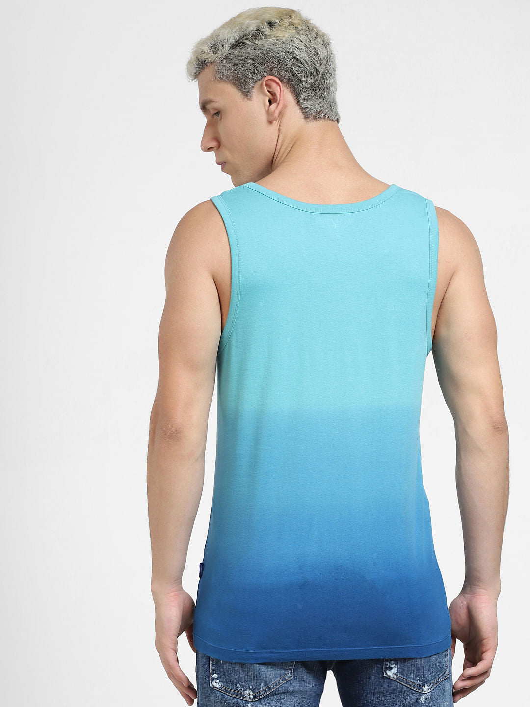 Blue Logo Print Vest T-shirt