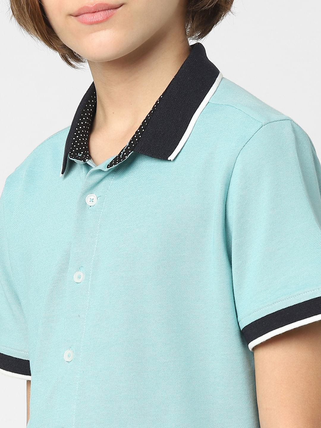 Boys Blue Short Sleeves Shirt