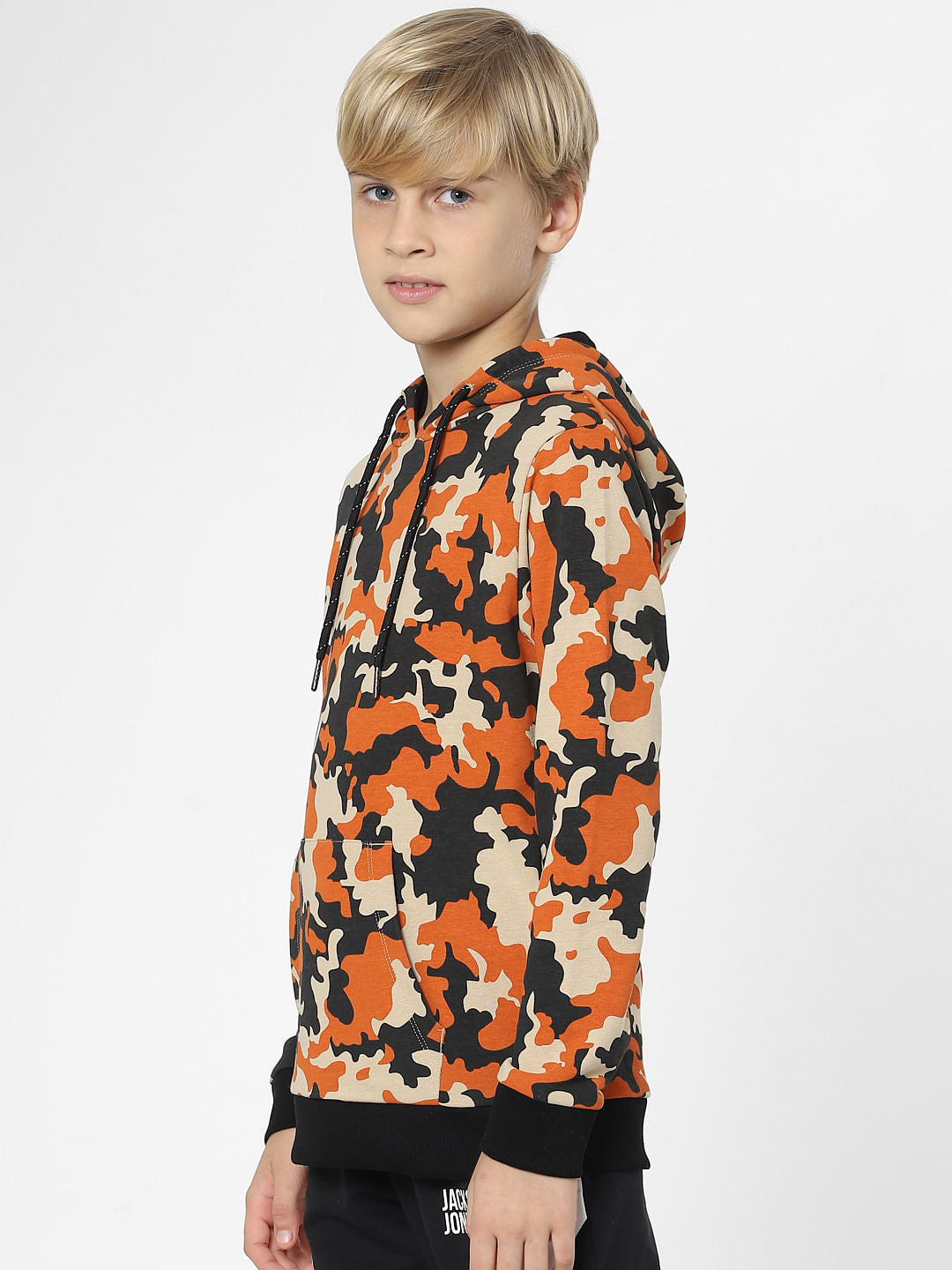 Boys Orange Camo Print Sweatshirt