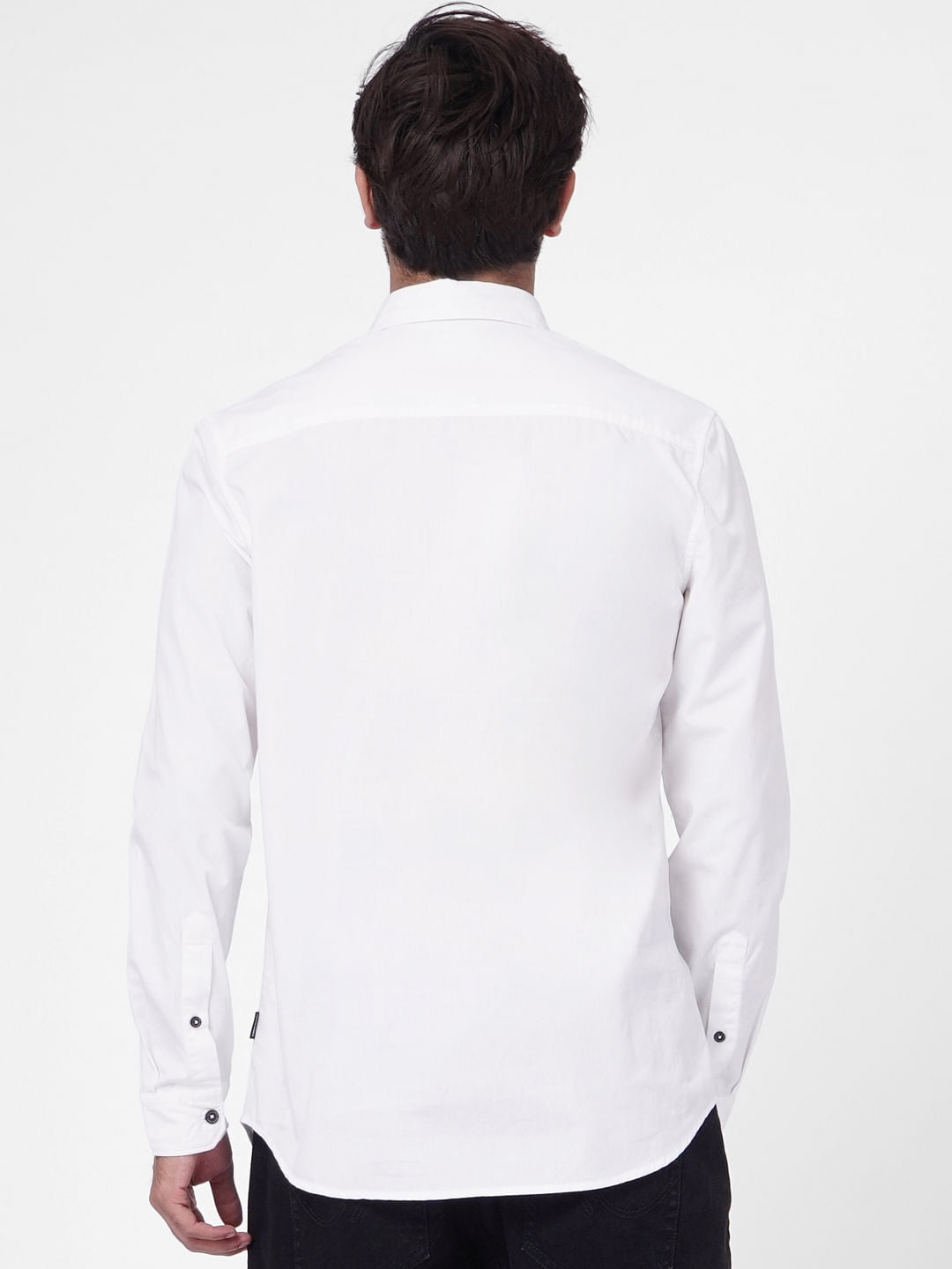 White Printed Full Sleeves Shirt