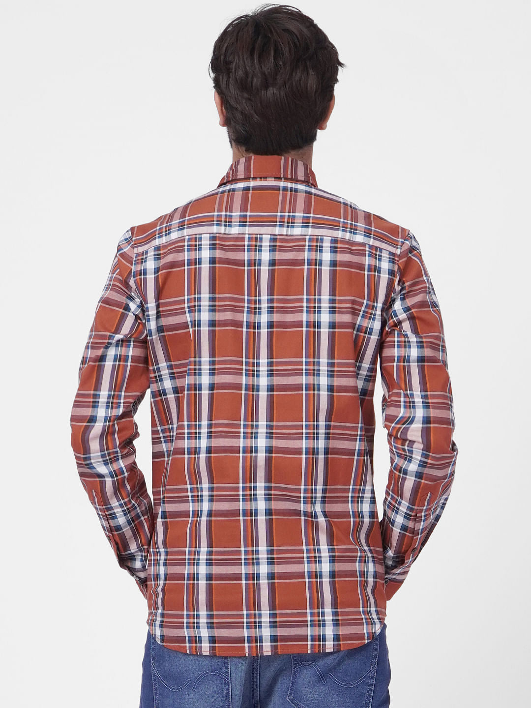 Brown Check Full Sleeves Shirt