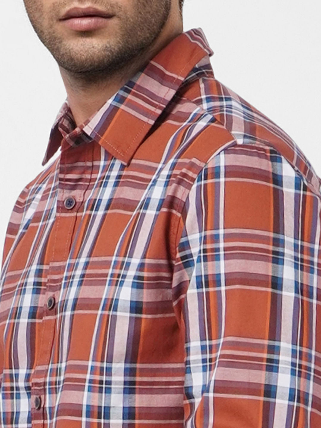 Brown Check Full Sleeves Shirt