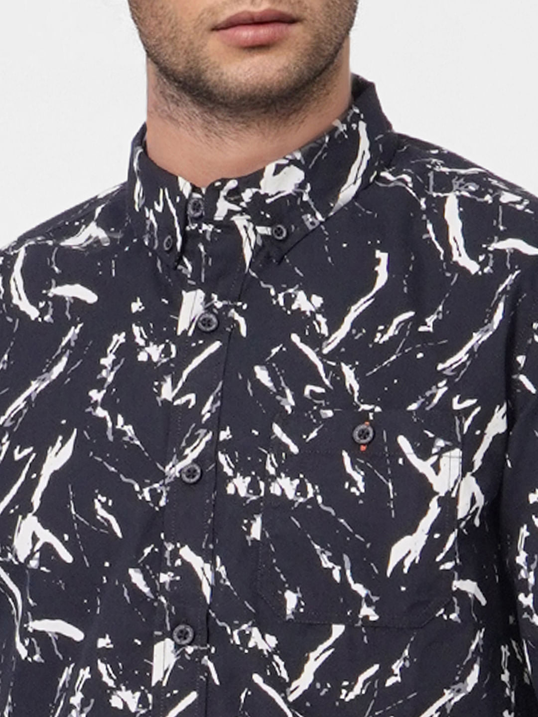 Black Printed Full Sleeves Shirt