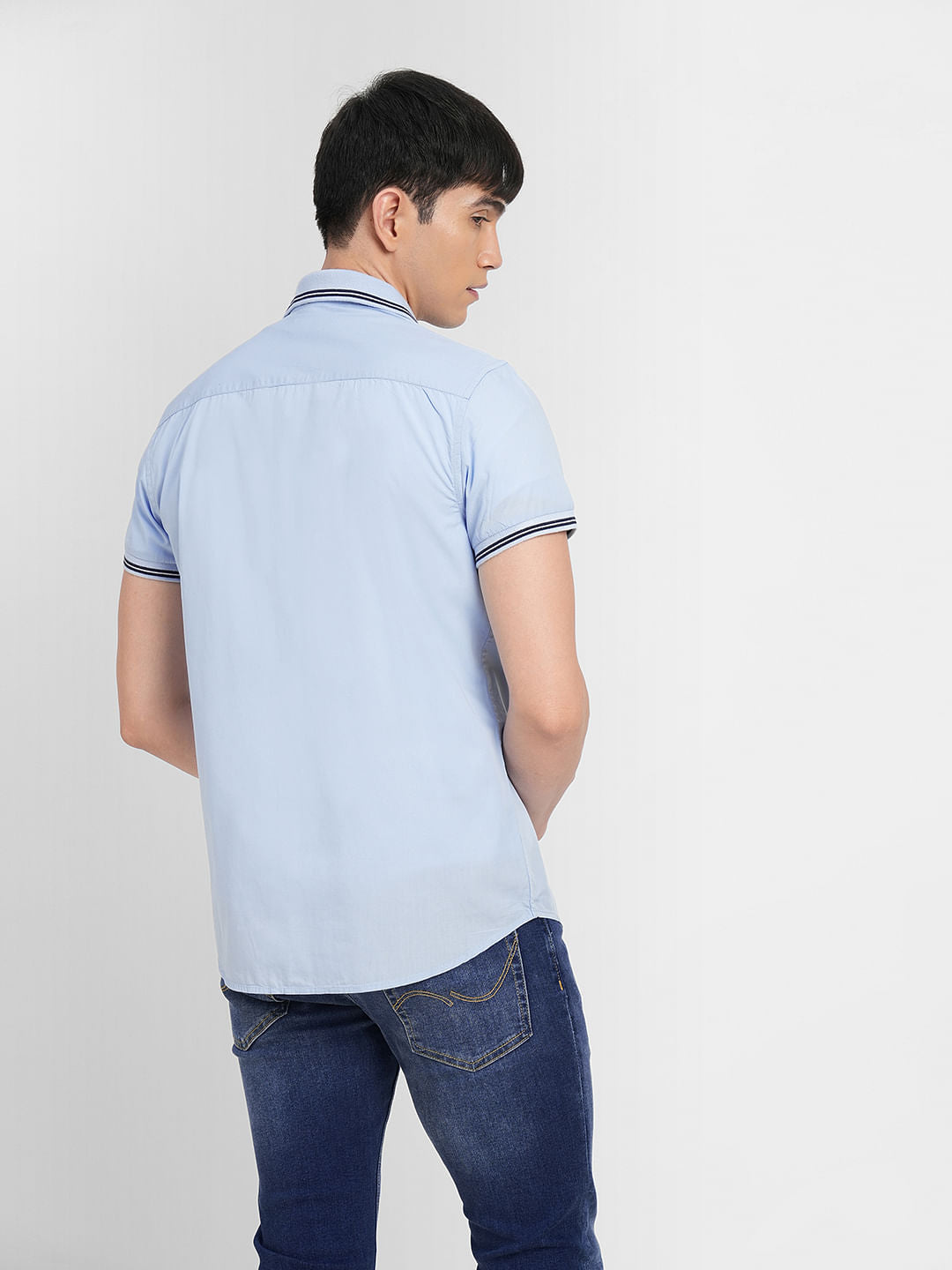Blue Short Sleeves Shirt