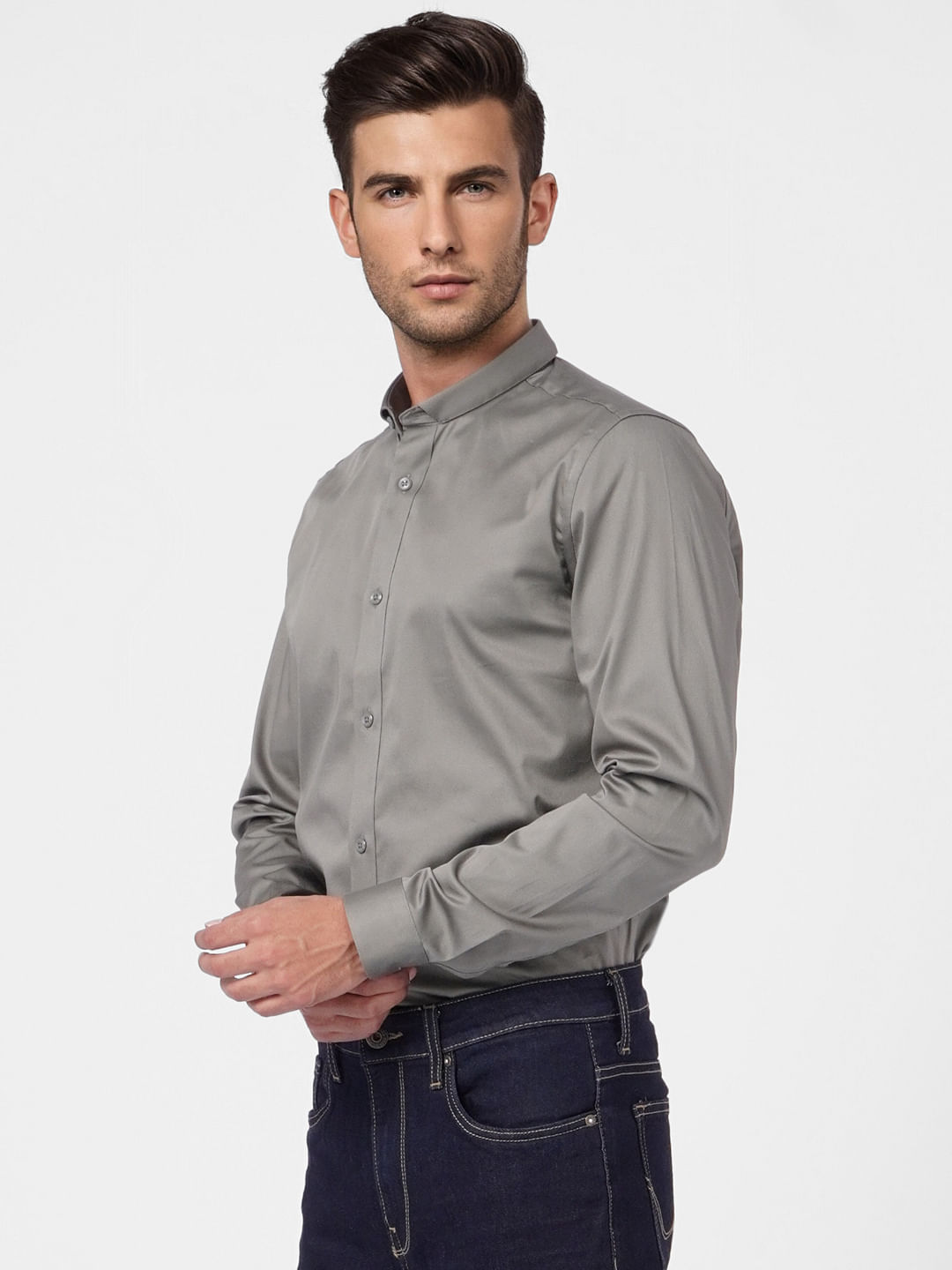 Dark Grey Full Sleeves Shirt