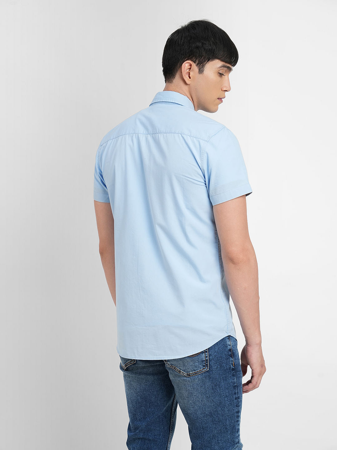 Blue Short Sleeves Shirt