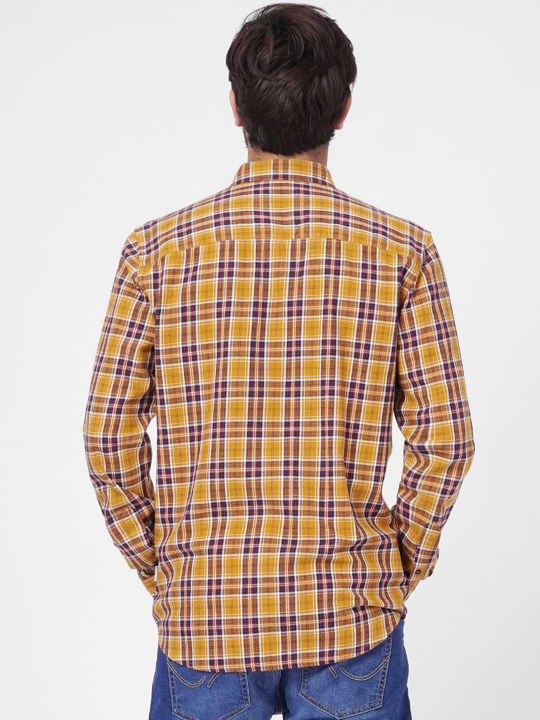 Brown Check Full Sleeves Shirt