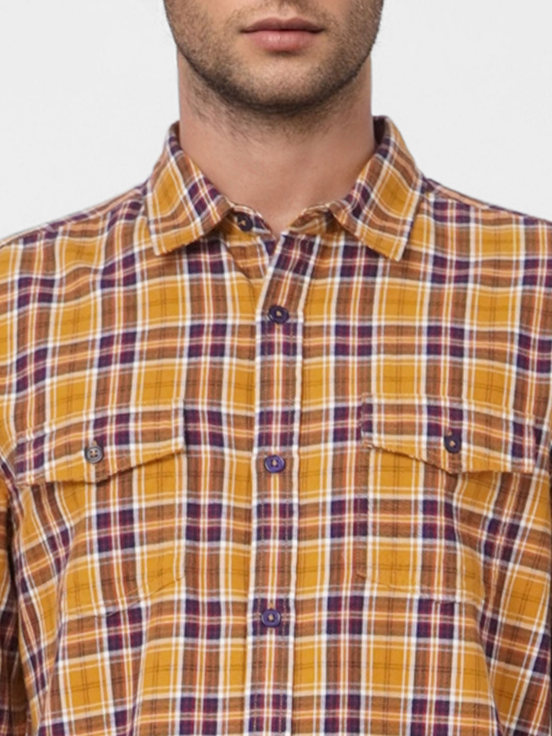 Brown Check Full Sleeves Shirt