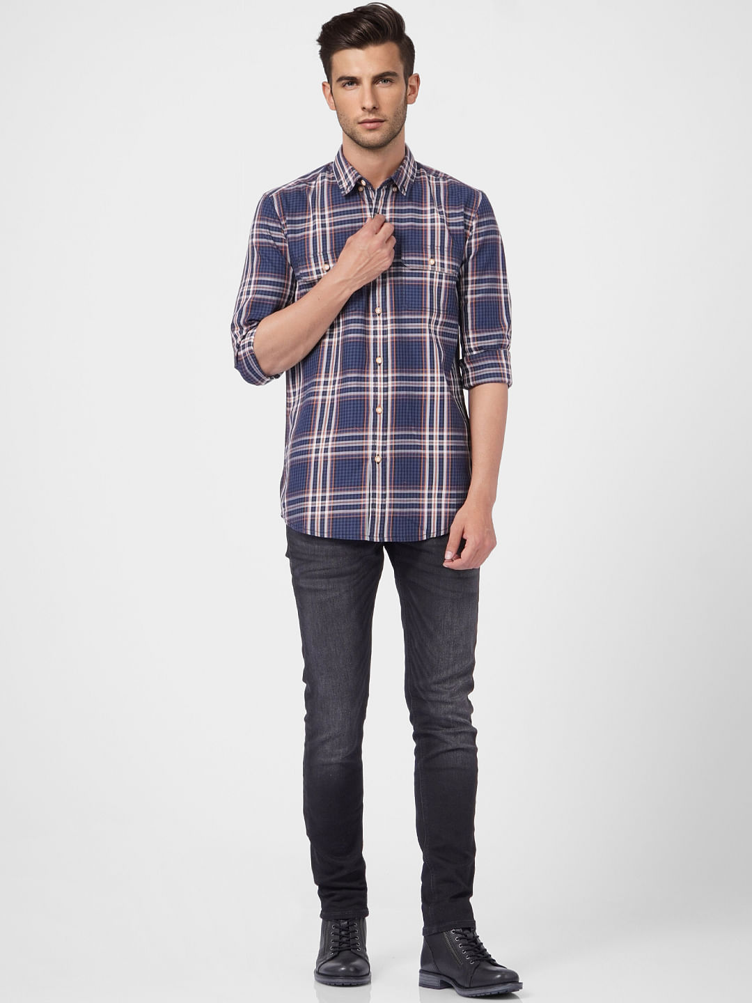Green Check Full Sleeves Shirt
