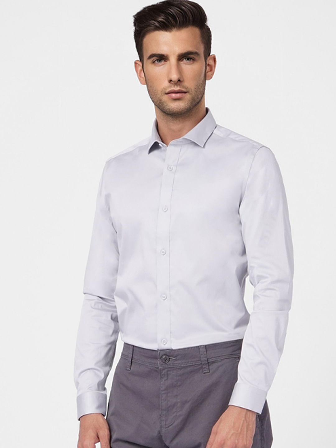 Light Grey Full Sleeves Shirt
