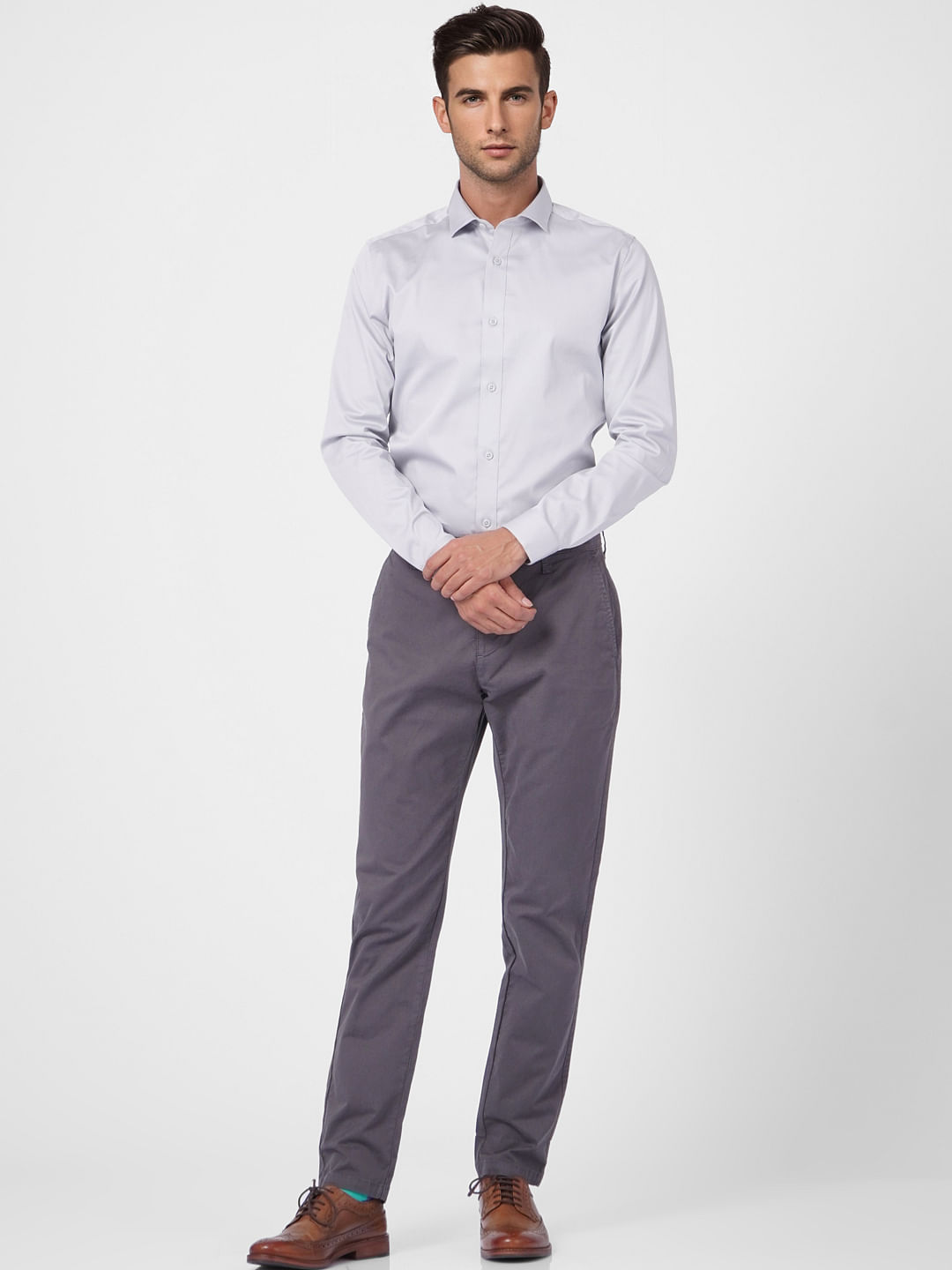 Light Grey Full Sleeves Shirt