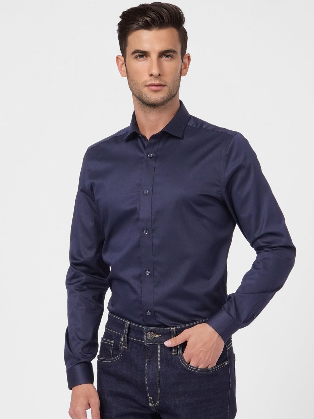Dark Blue Full Sleeves Shirt