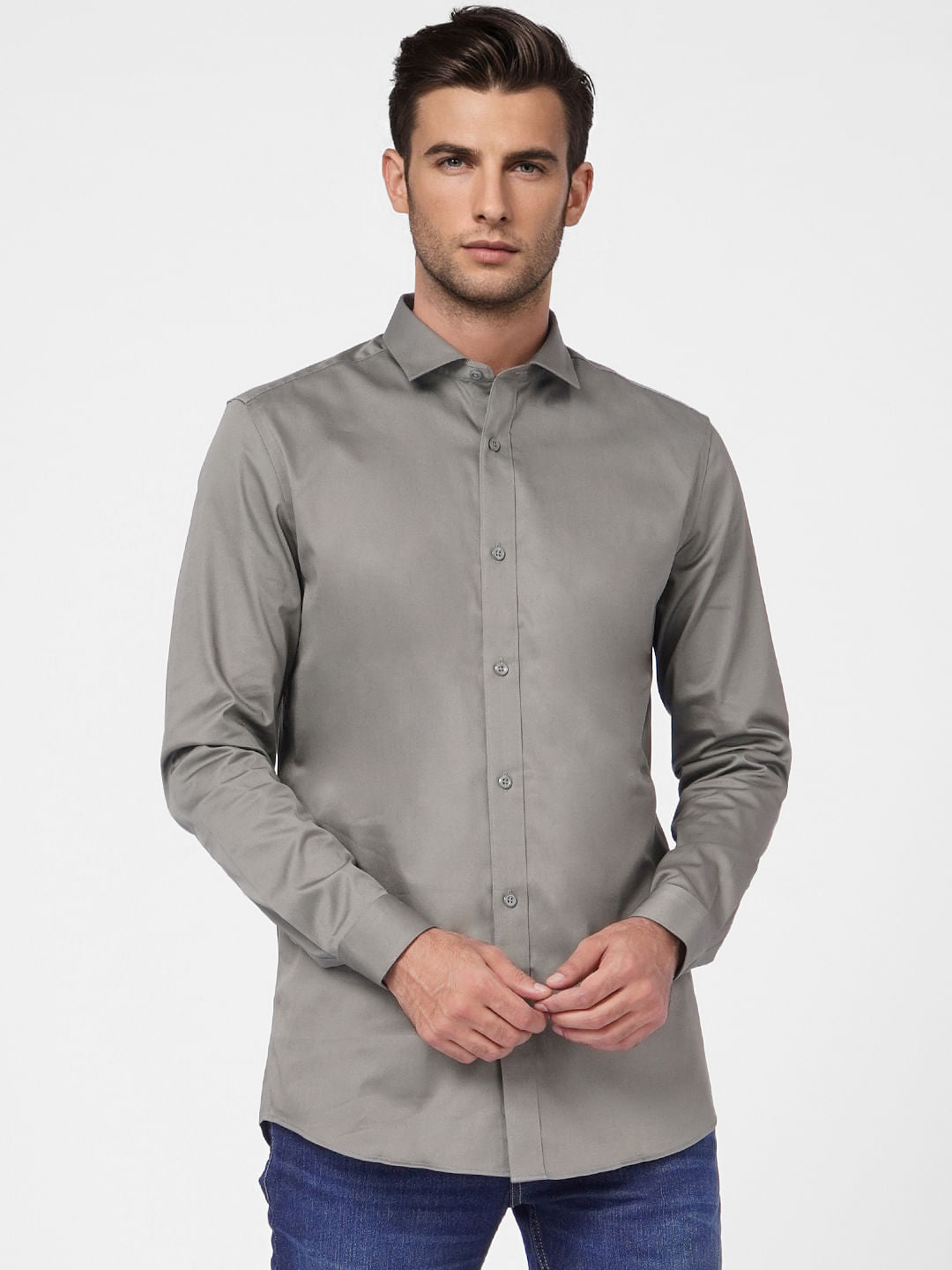 Dark Grey Full Sleeves Shirt