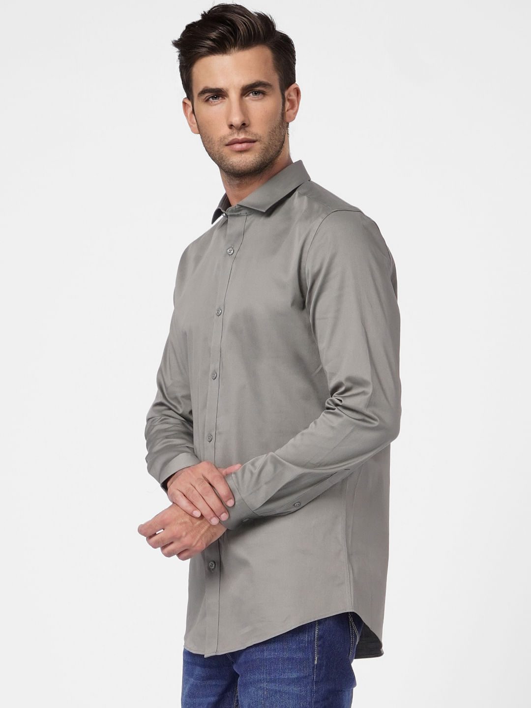 Dark Grey Full Sleeves Shirt