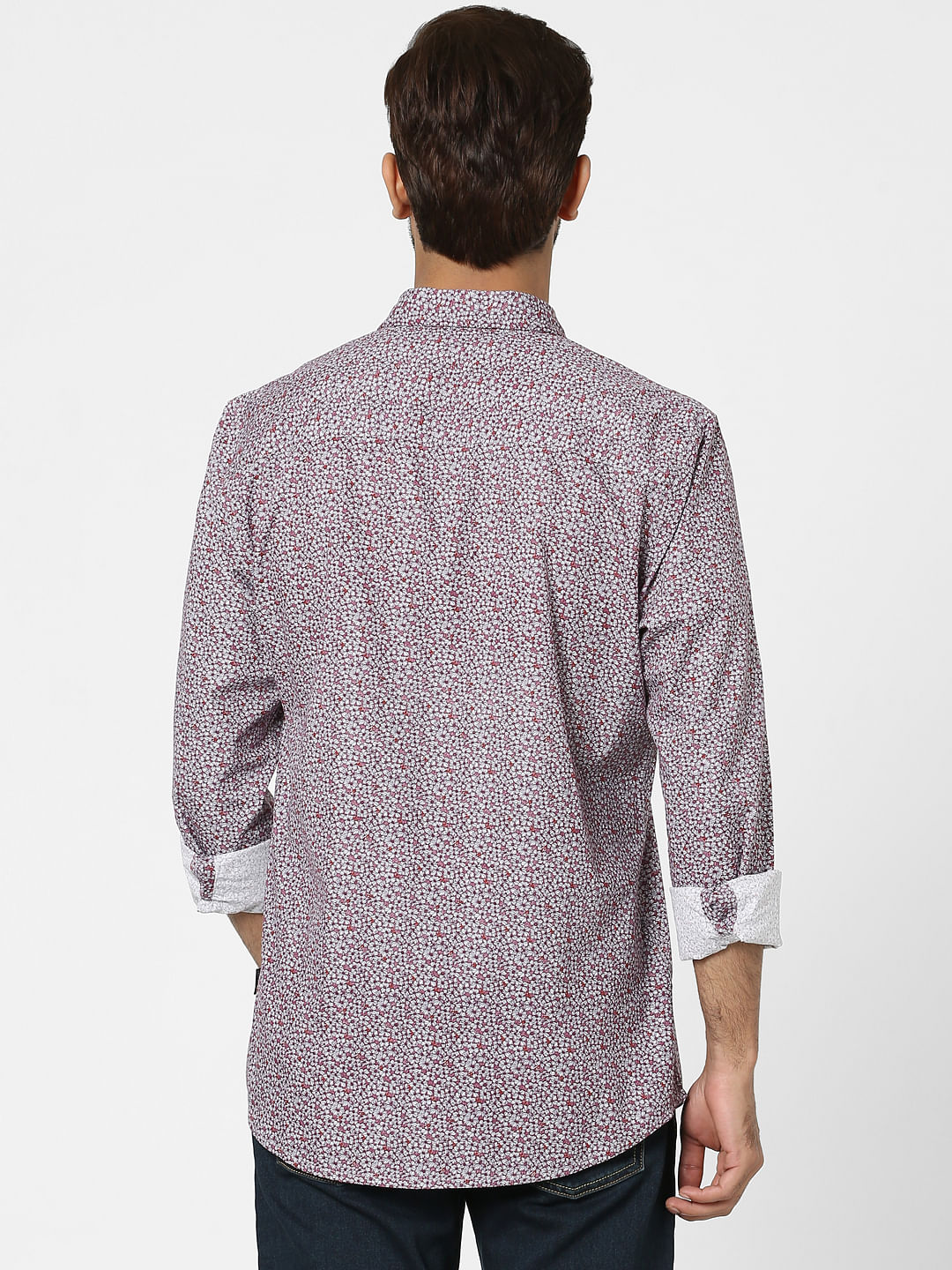 Red Floral Full Sleeves Shirt