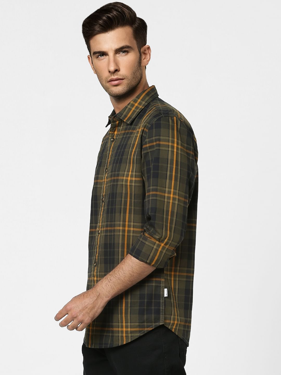 Green Check Full Sleeves Shirt