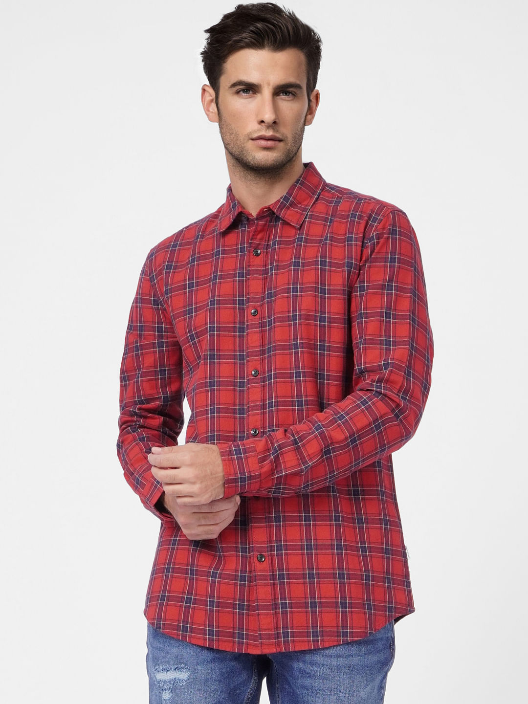 Red Check Full Sleeves Shirt