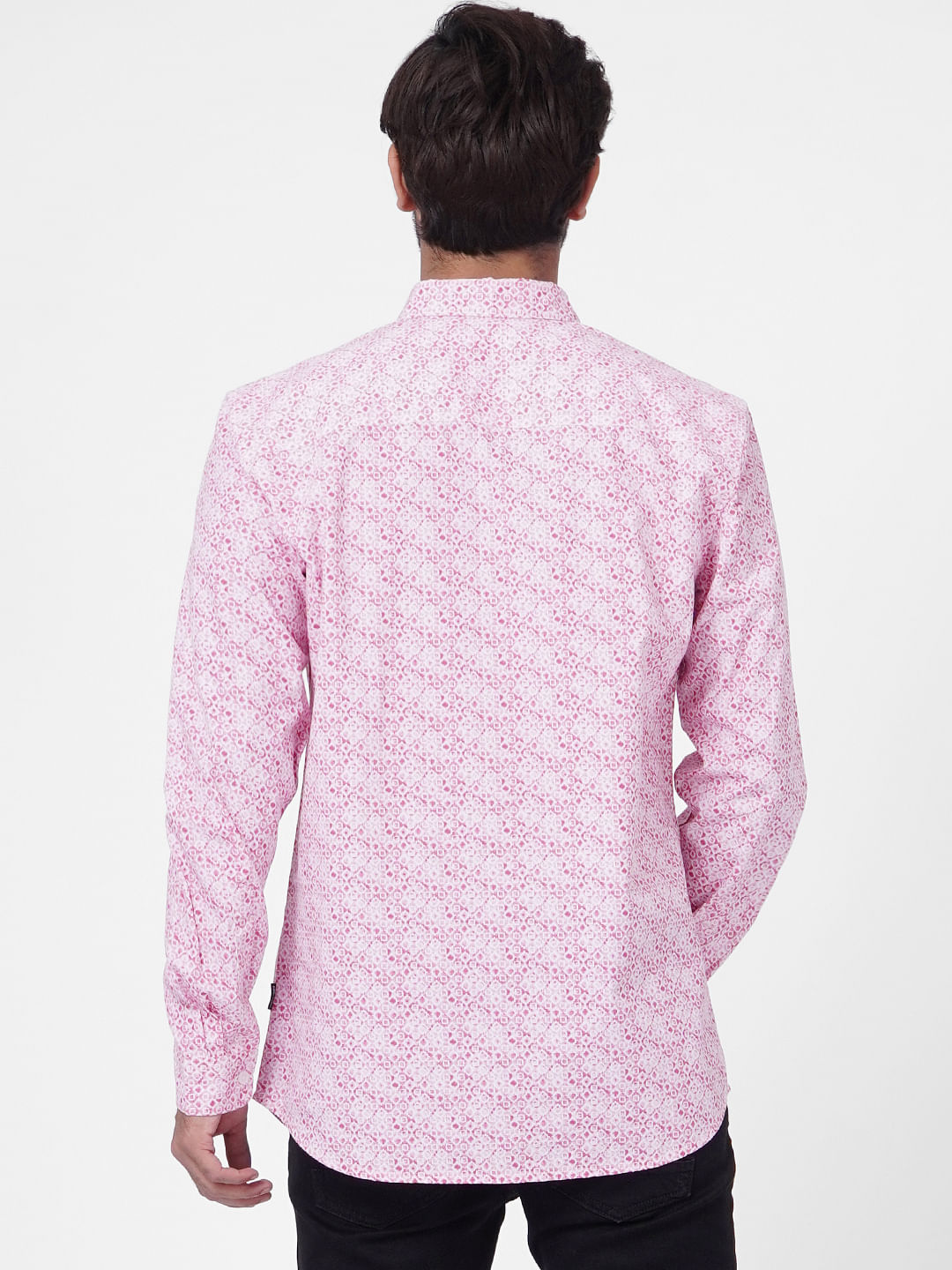 Pink Floral Full Sleeves Shirt