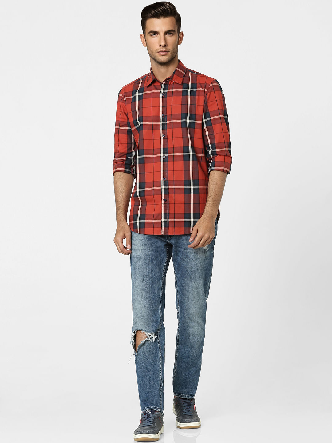 Red Check Full Sleeves Shirt