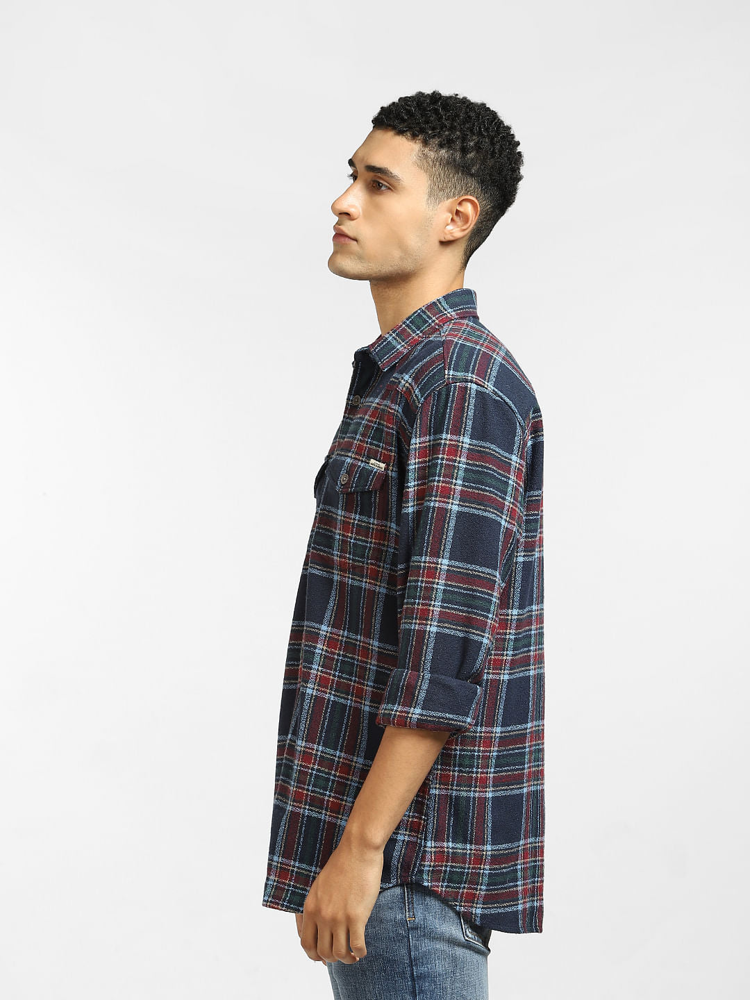 Blue Check Full Sleeves Shirt