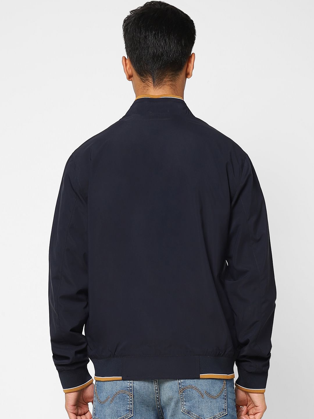 Navy Blue Reversible Zip-Up Jacket