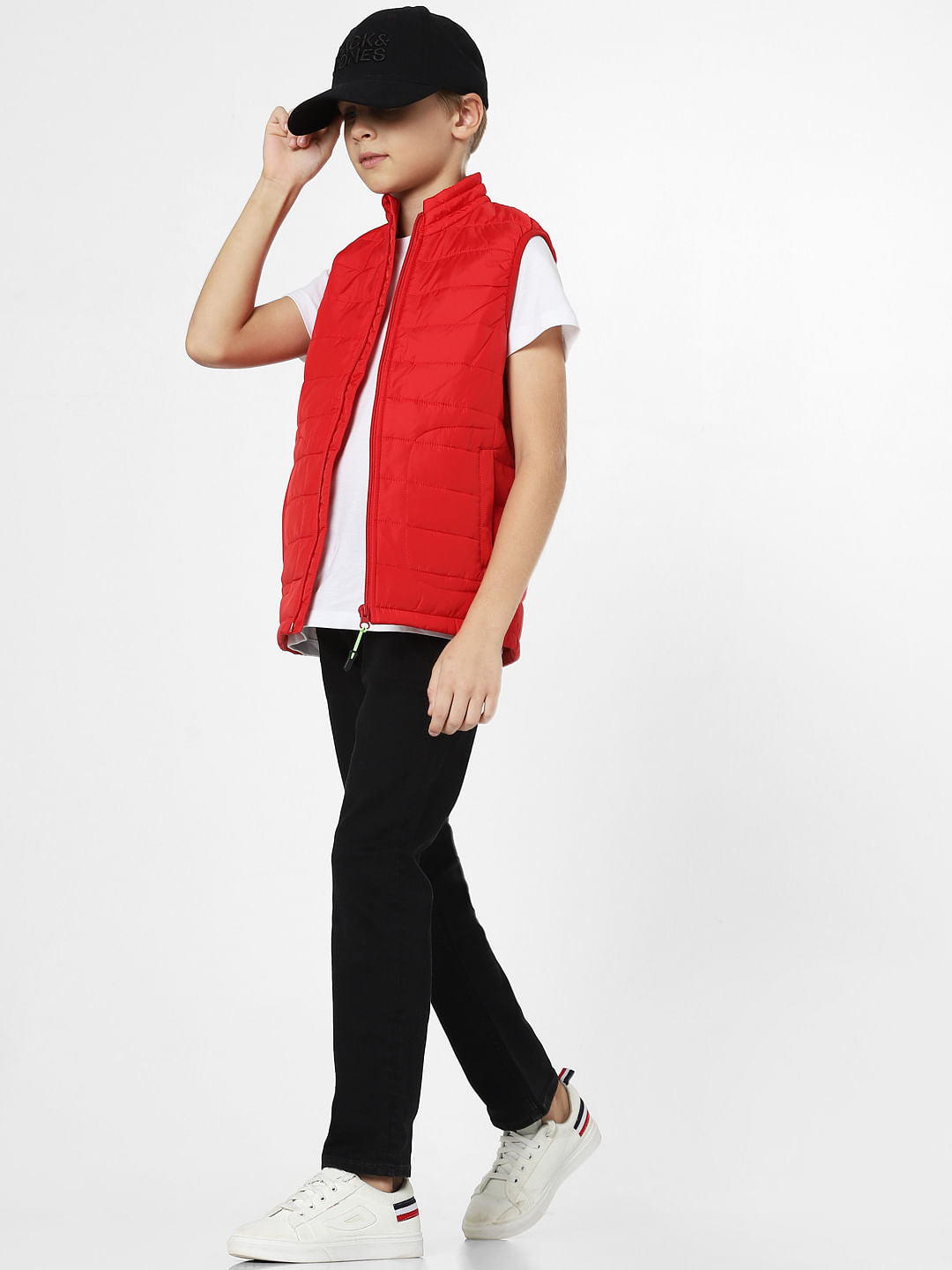 Boys Black Mid Rise Clark Straight Fit Jeans