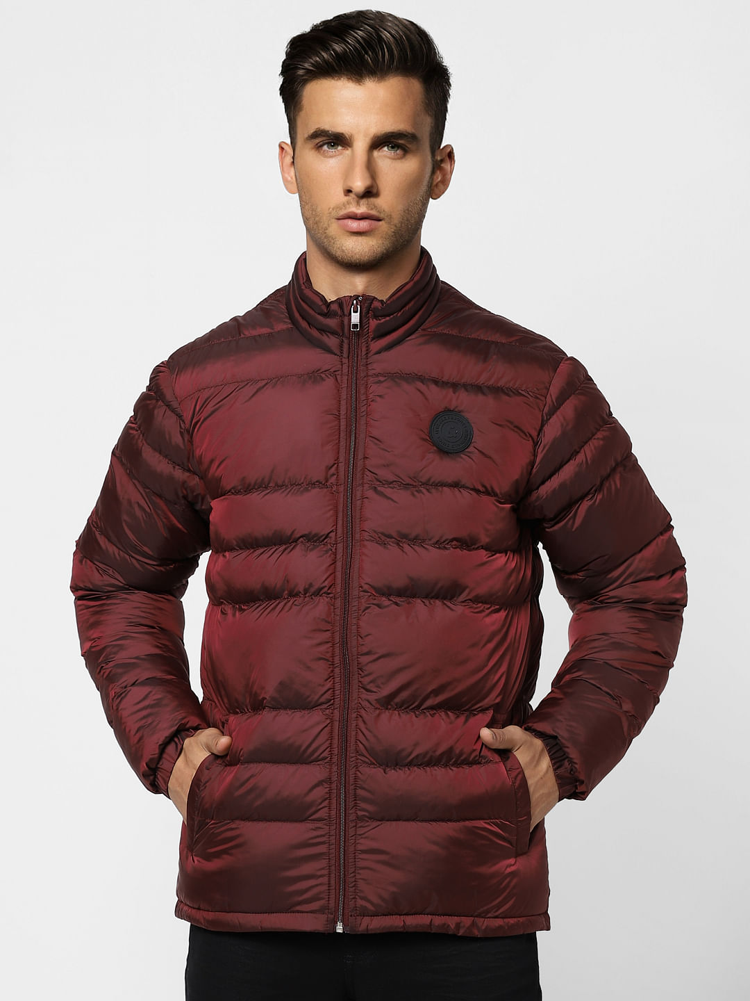 Dark Red Puffer Jacket
