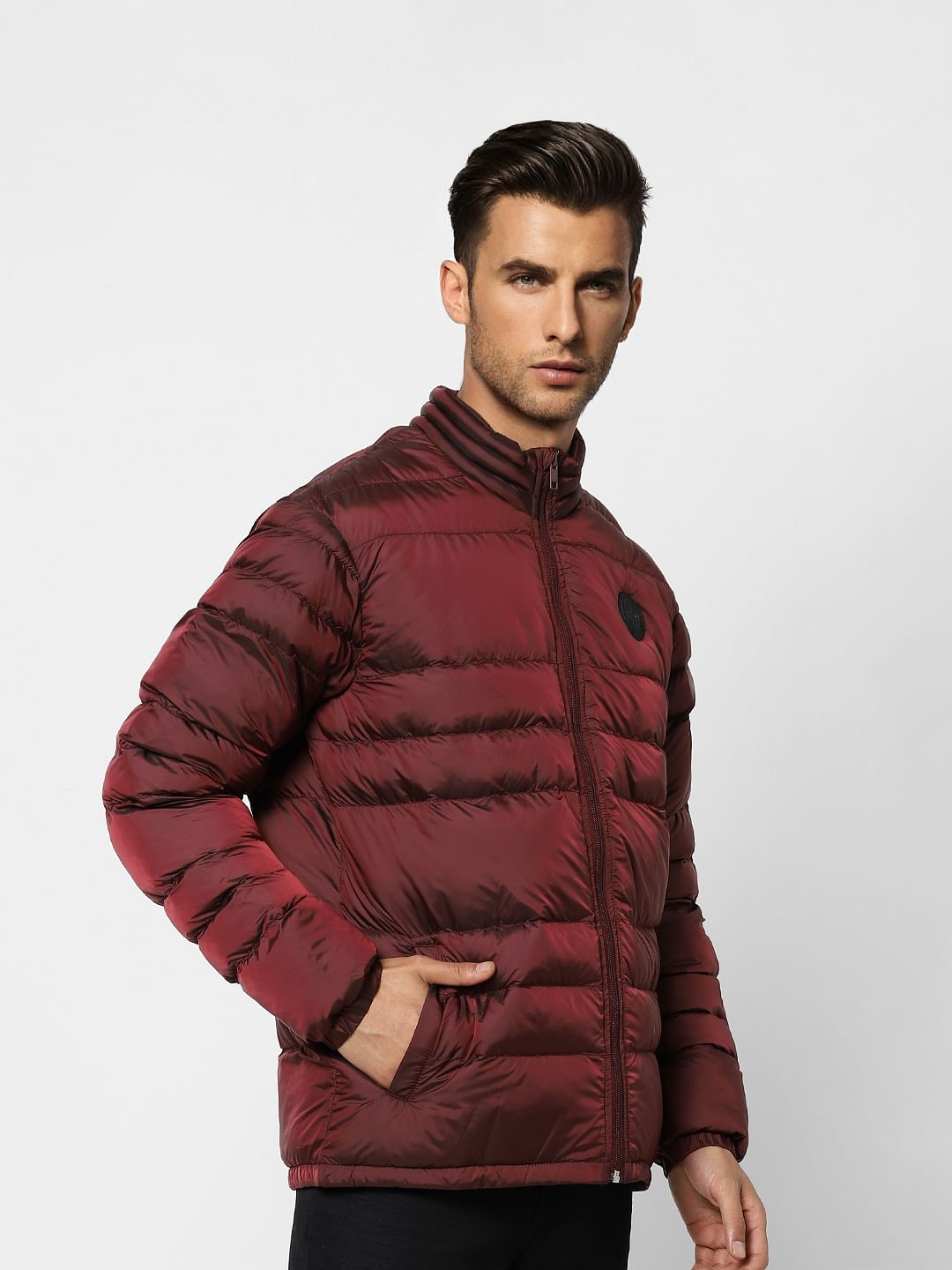 Dark Red Puffer Jacket
