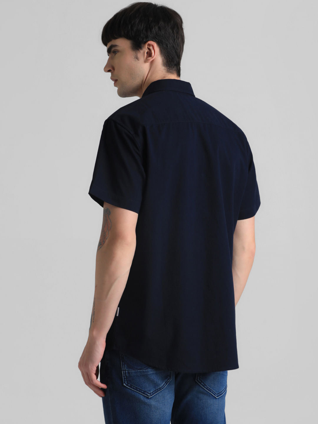 Dark Blue Short Sleeves Shirt