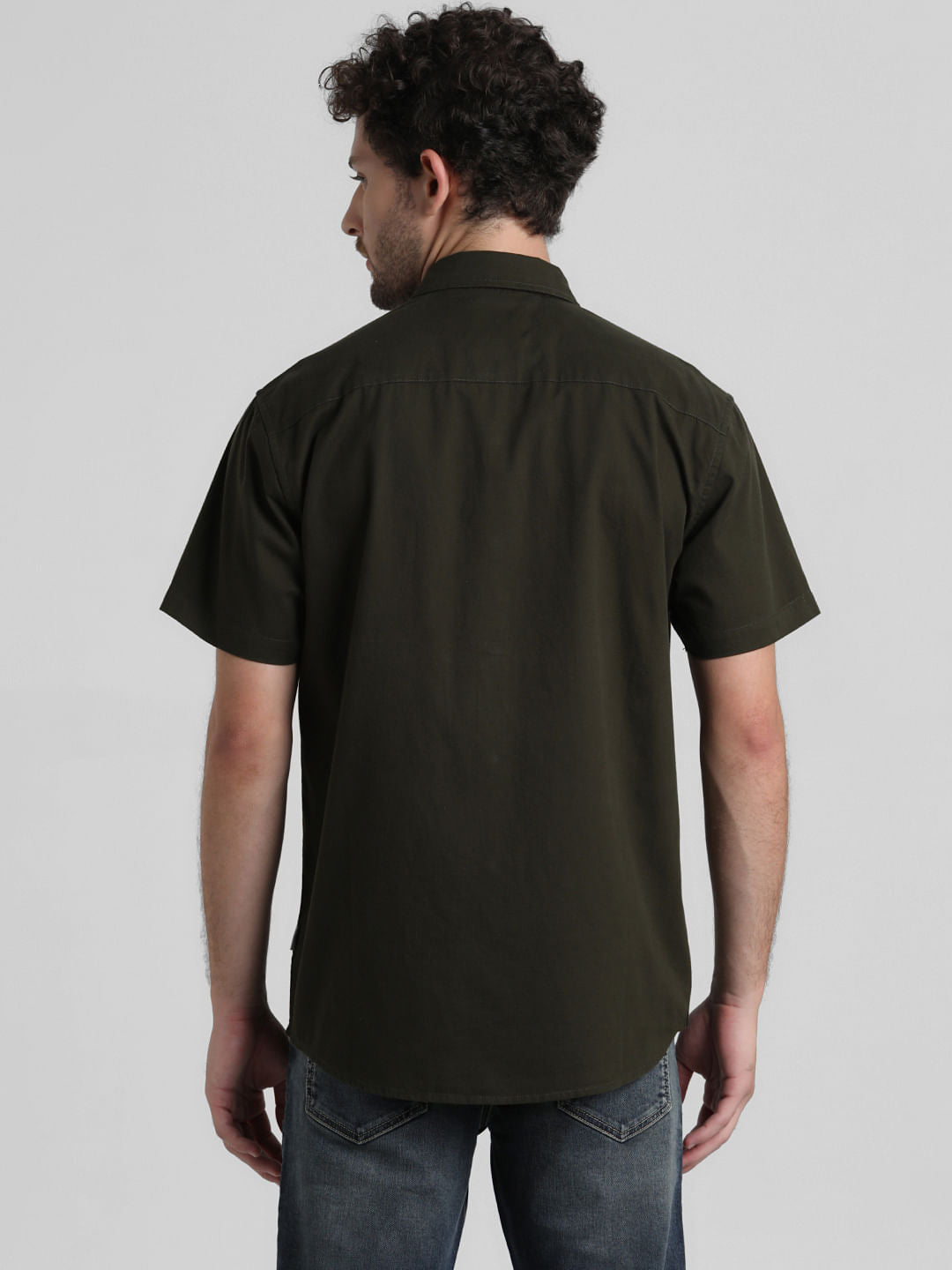Green Cut & Sew Short Sleeves Shirt