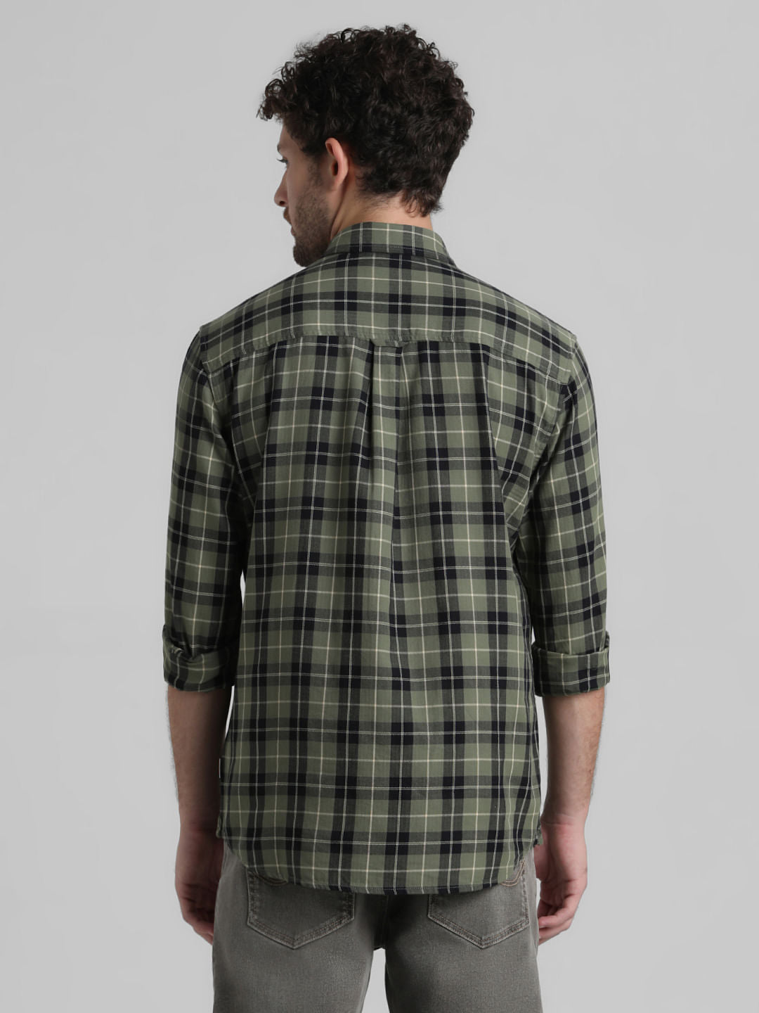 Green Check Full Sleeves Shirt