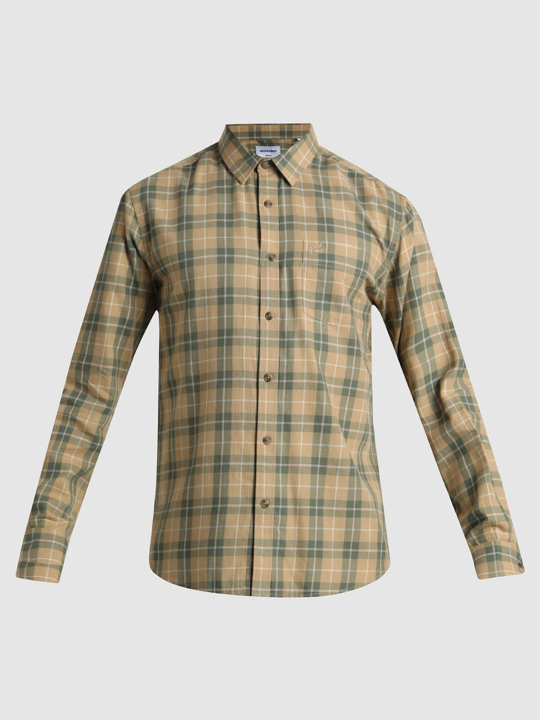 Yellow Check Full Sleeves Shirt