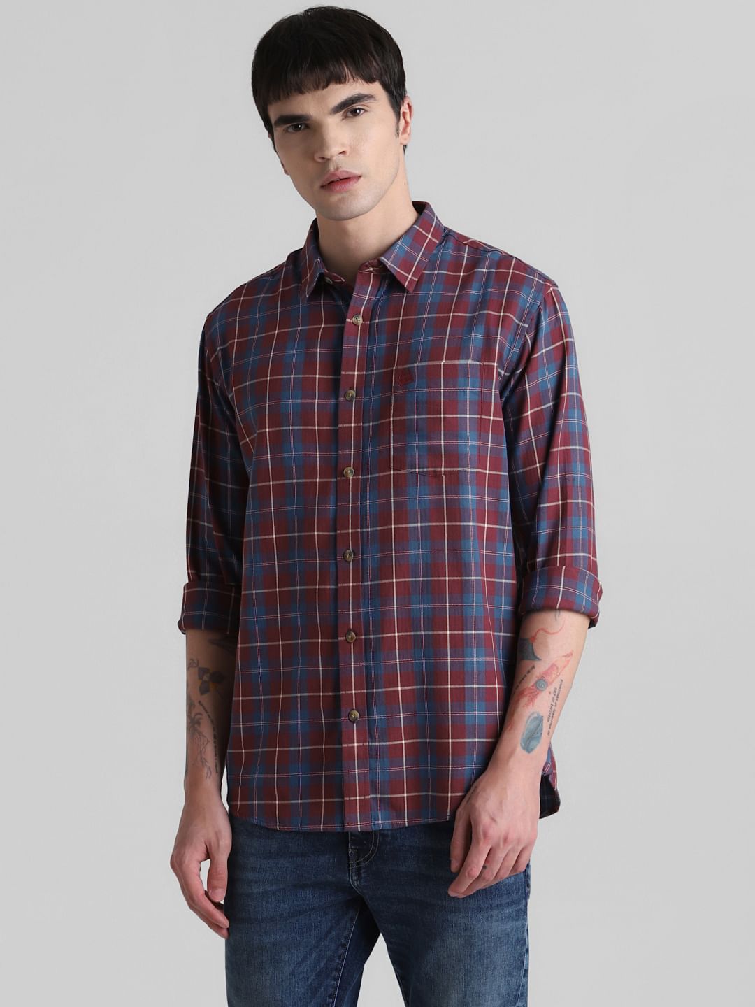 Red Check Full Sleeves Shirt