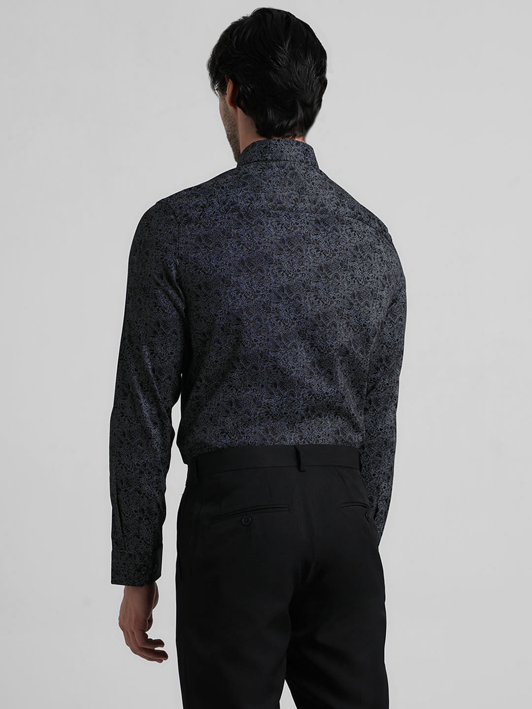 Black Abstract Print Formal Shirt