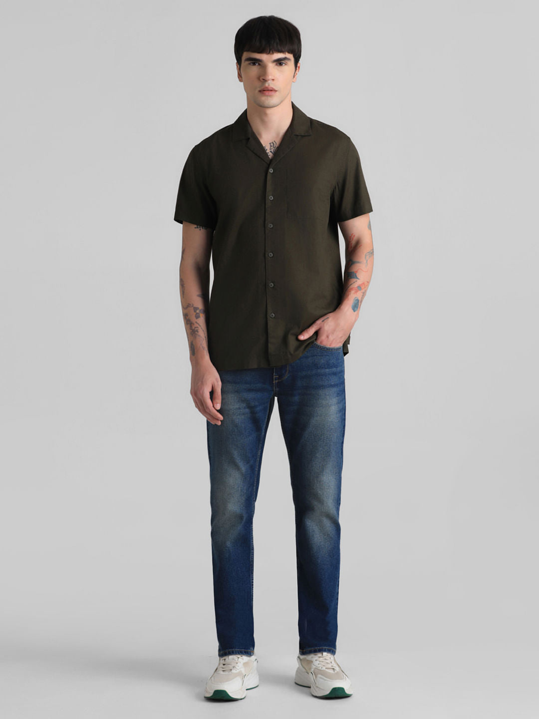 Olive Short Sleeves Shirt