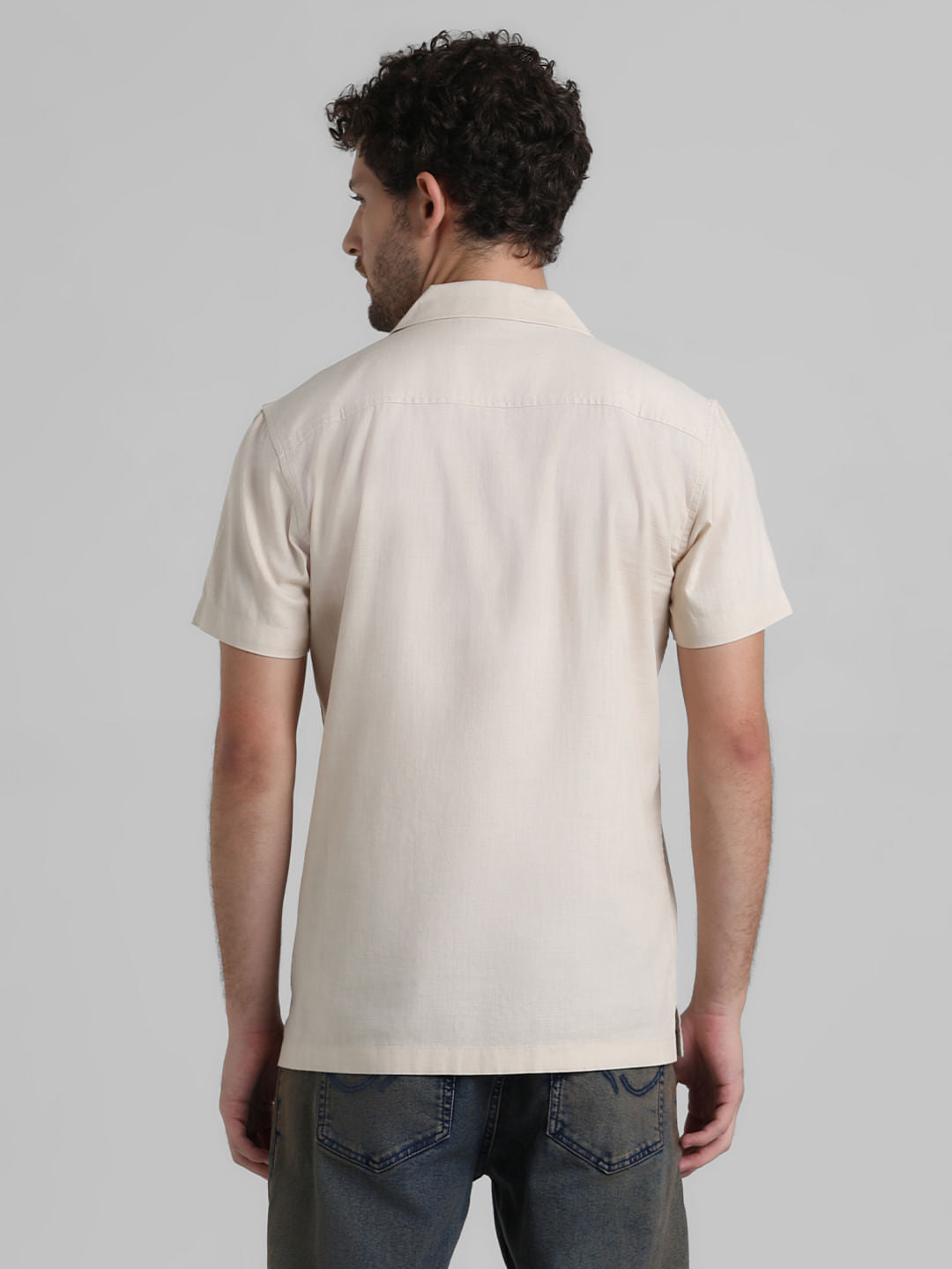 Beige Short Sleeves Shirt