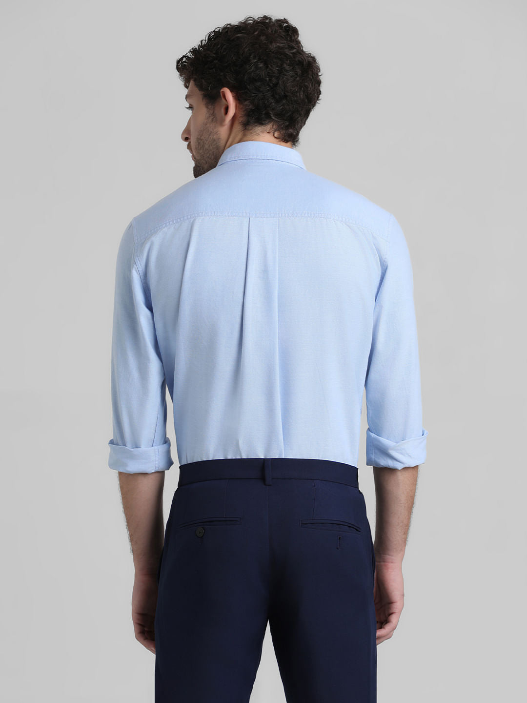 Blue Embroidered Patch Shirt