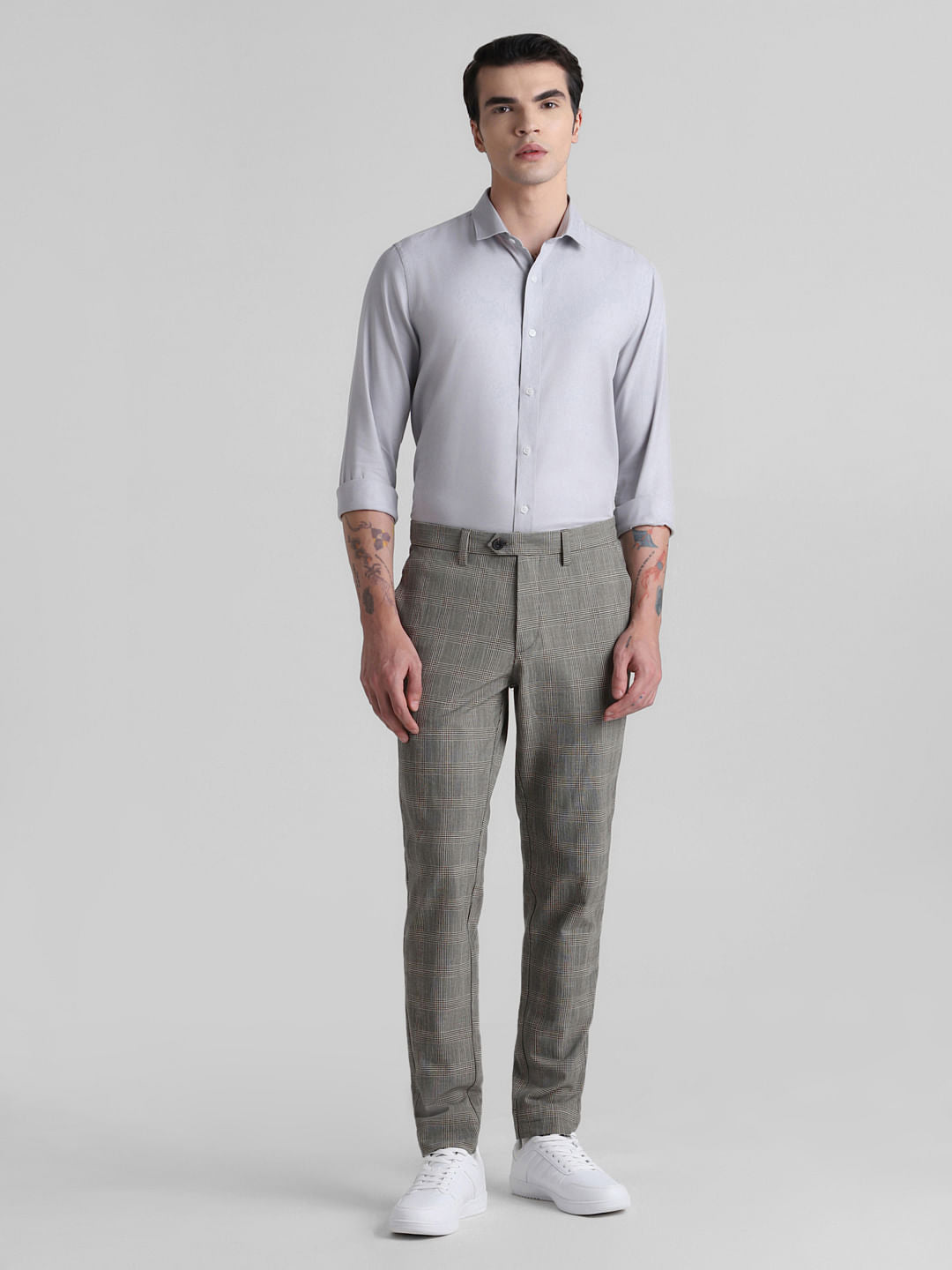 Grey Full Sleeves Solid Shirt