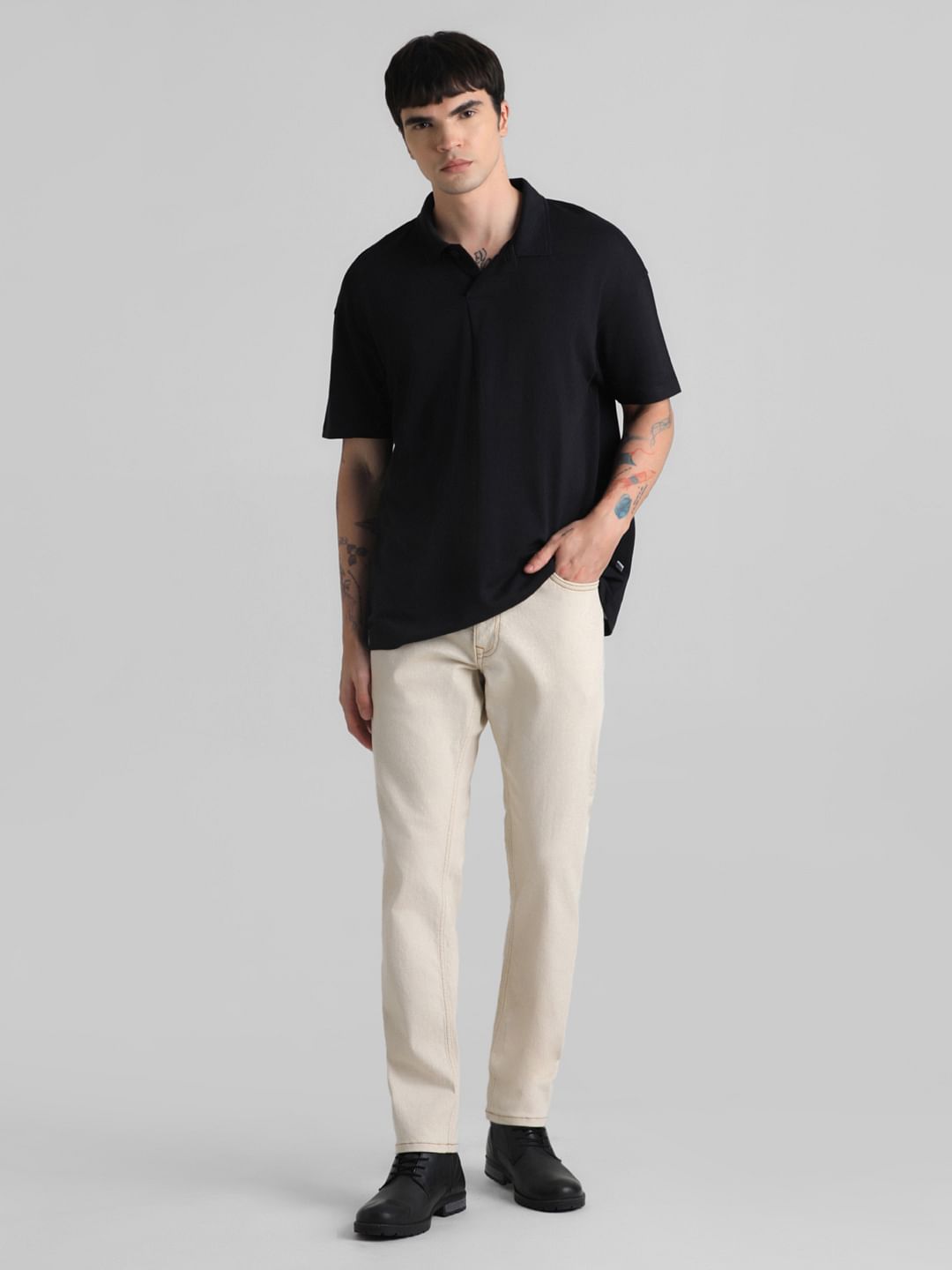 Black Oversized Polo T-shirt