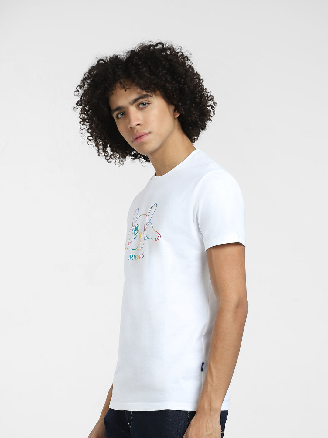 White Logo Graphic Print T-shirt