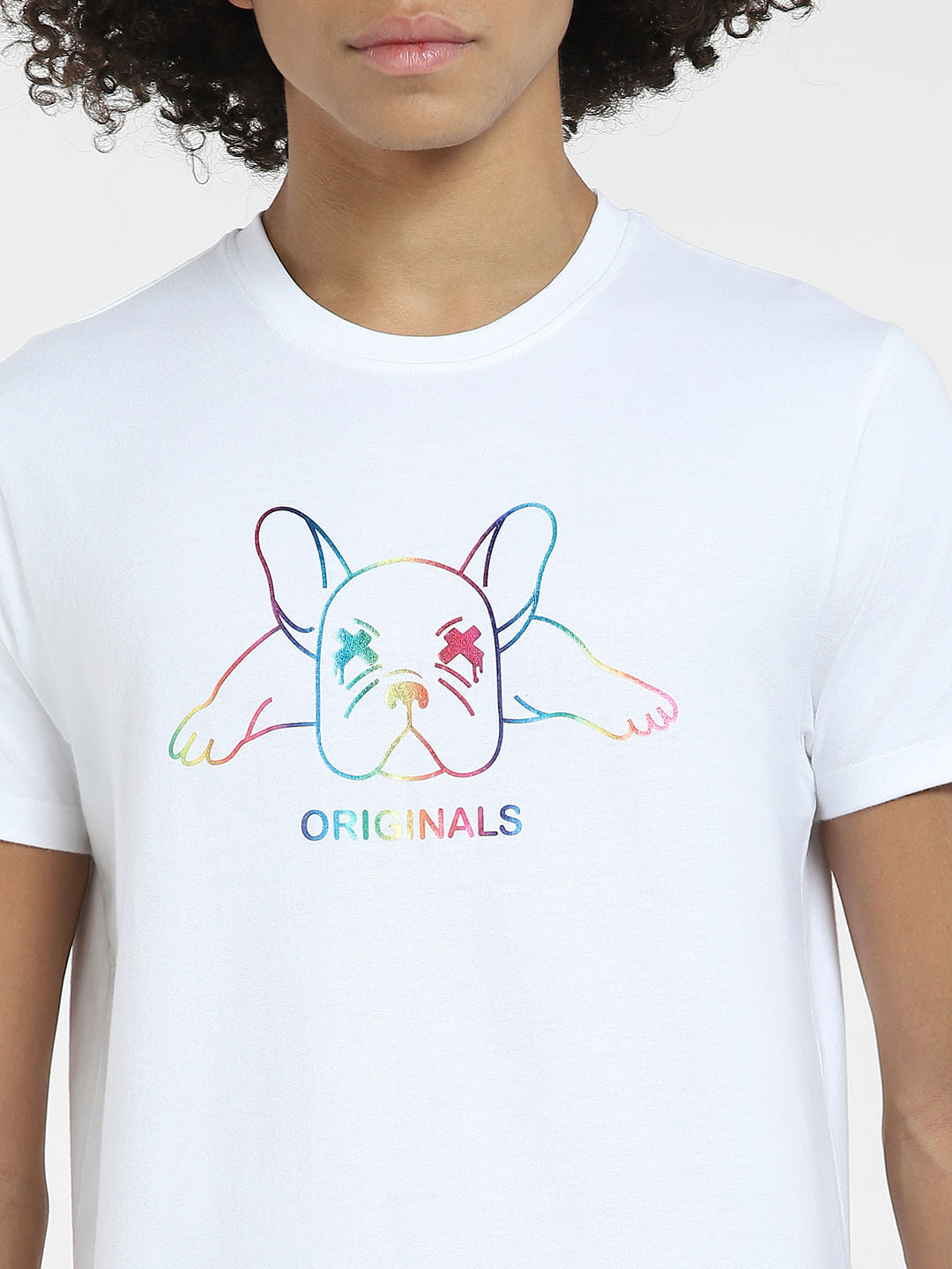 White Logo Graphic Print T-shirt