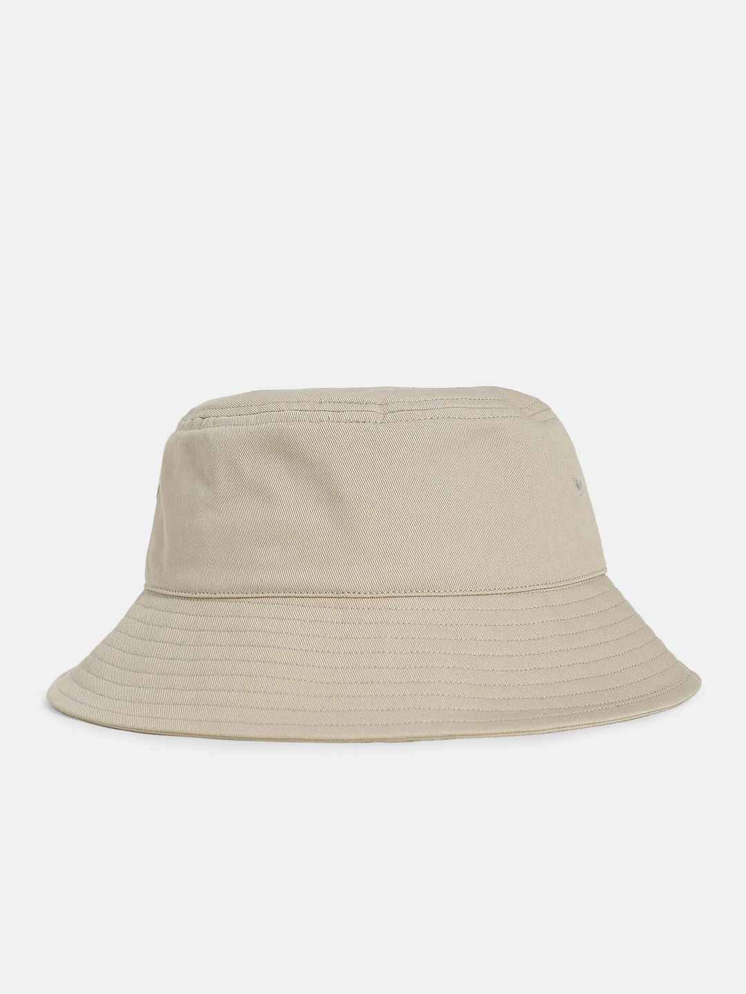 Beige Cotton Bucket Hat