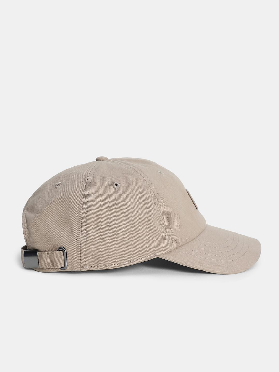 Beige Cotton Baseball Cap