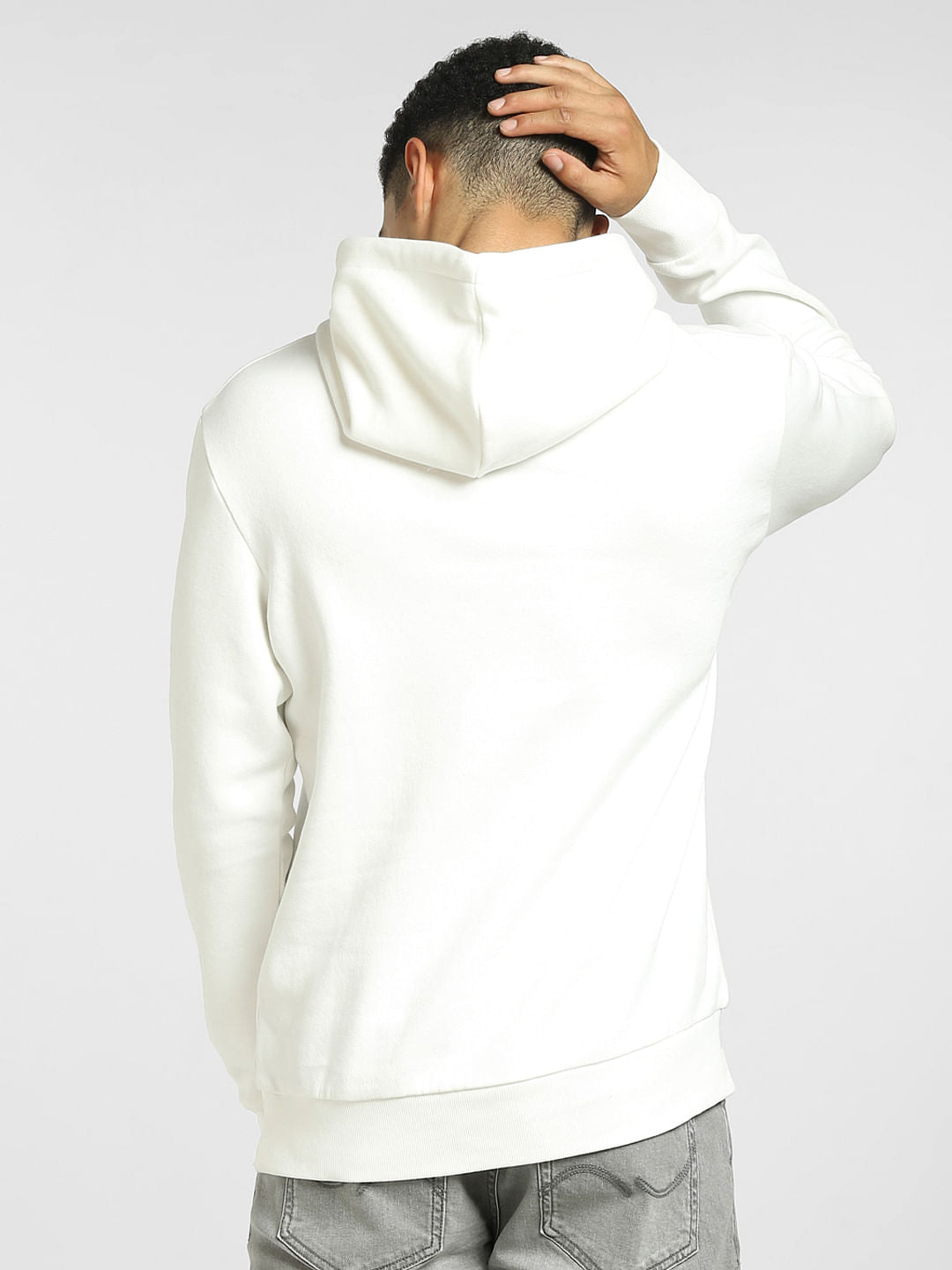 White Camo Print Hooded Sweatshirt