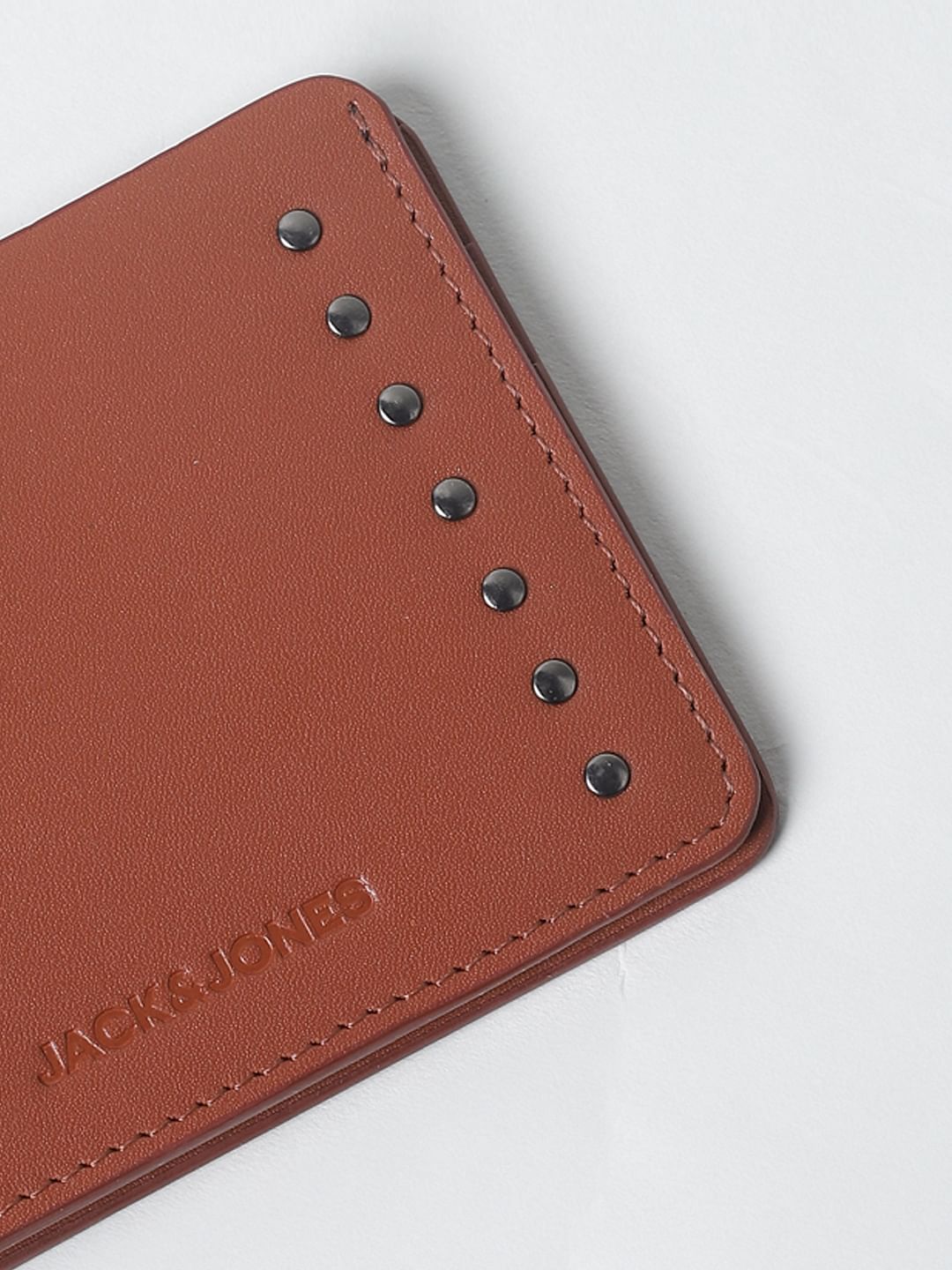 Brown Studded Leather Wallet